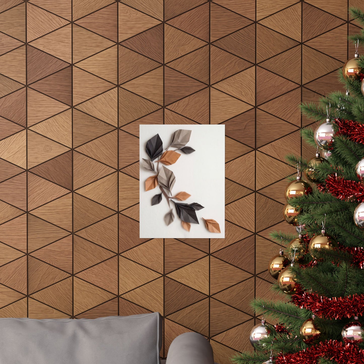 Paper Fold Wall Art Print | Autumn Japandi Minimal Line Art