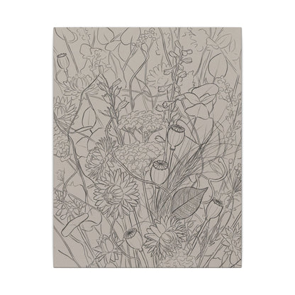Summer Dried Flowers Minimal Line Canvas Art | Elegant Decor