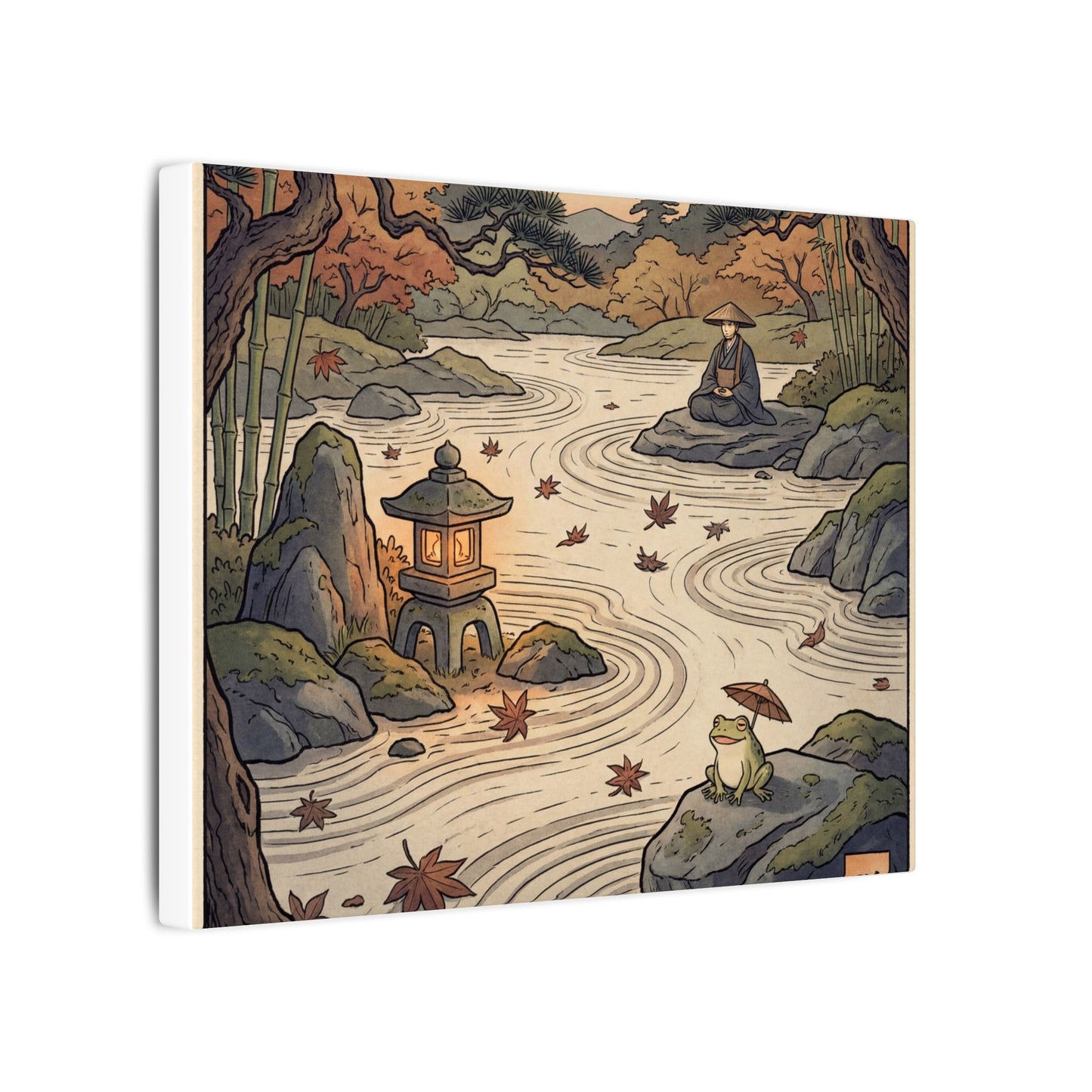 Rock Garden Autumn Canvas Art | Zen Serene Design