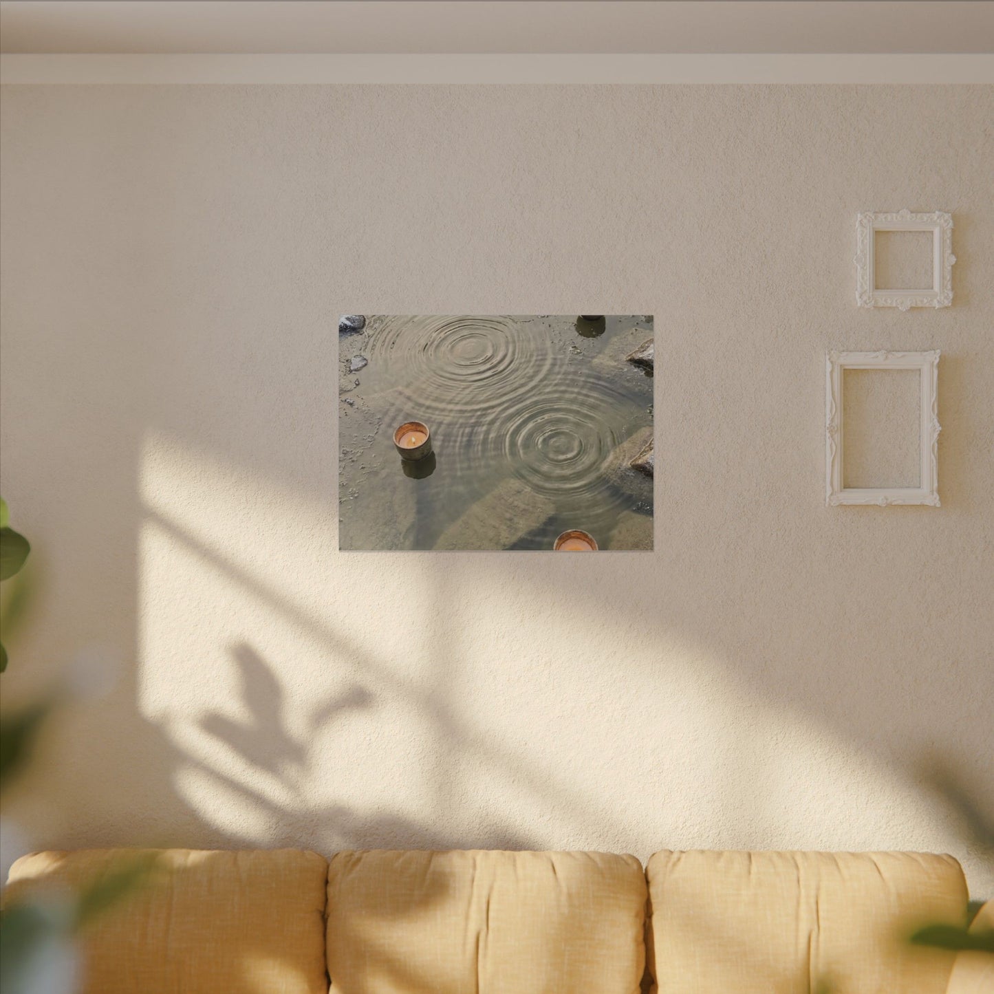 Water Ripple Canvas Art | Winter Japandi Japanese Pattern Art
