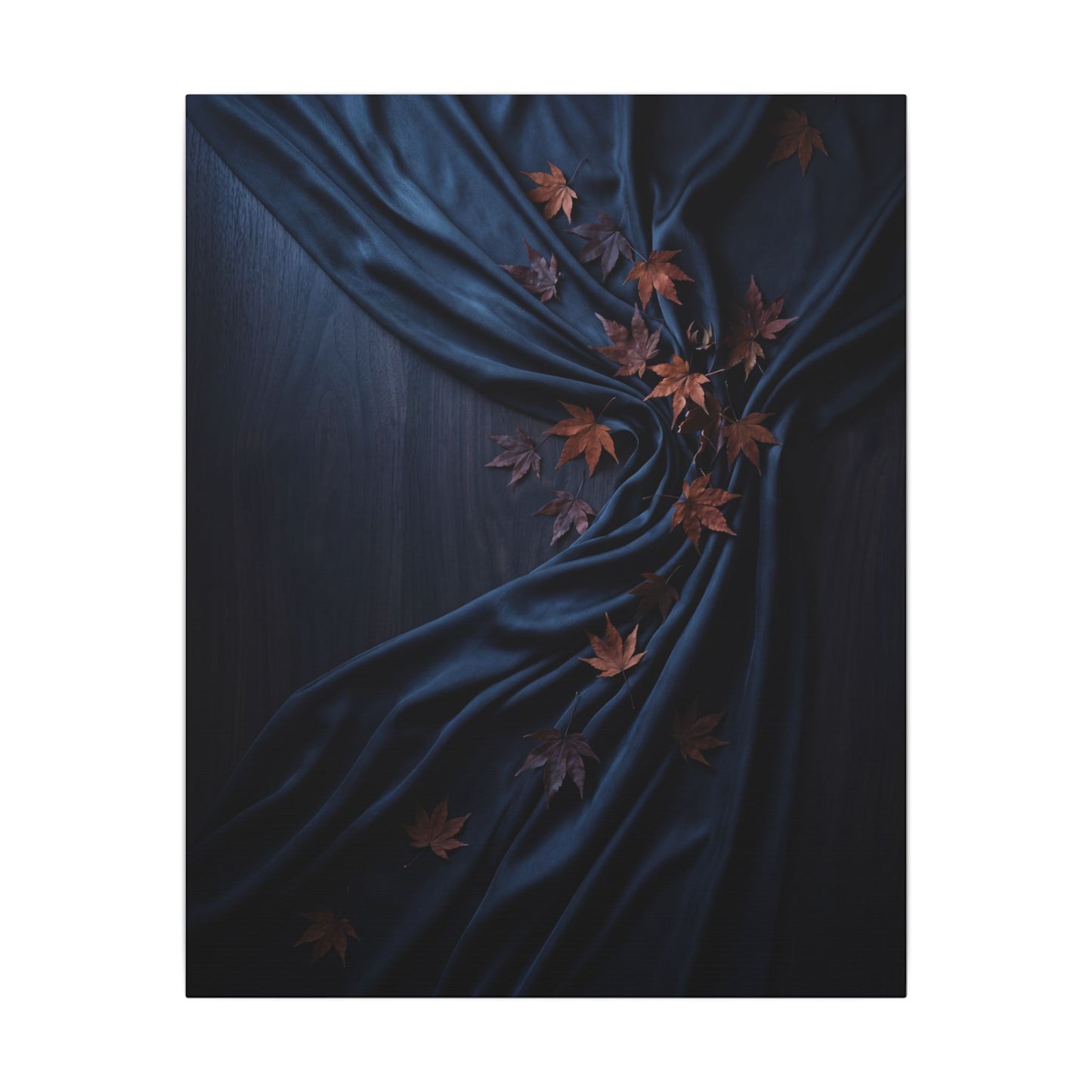 Silk Drape Autumn Canvas Art | Dark Japandi Sophisticated Design
