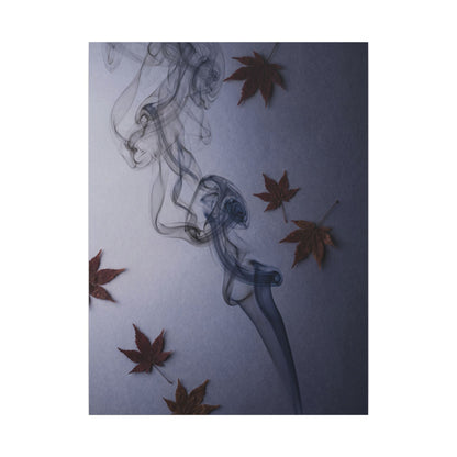 Dark Japandi Incense Smoke in Dawn | Moody Minimal Canvas Art
