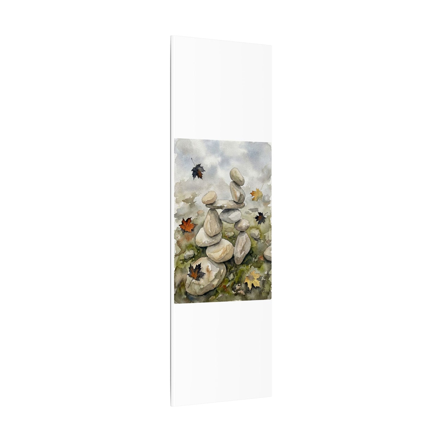 Overcast River Stones Canvas Art - Japandi Fukinsei