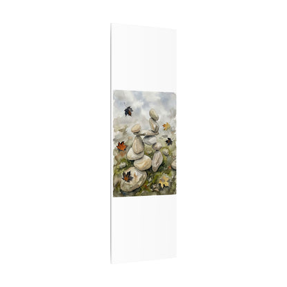 Overcast River Stones Canvas Art - Japandi Fukinsei