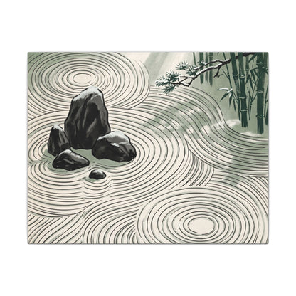 Shibui Rock Garden Canvas Art - Zen Ukiyo E Inspired