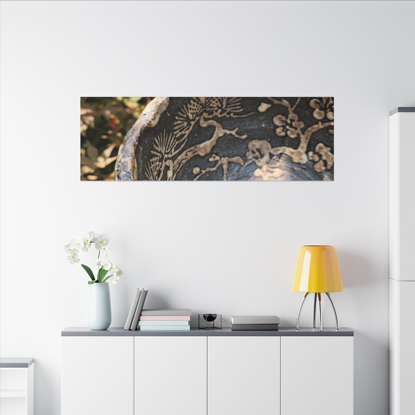 Ceramic Bowl Canvas Art | Summer Japandi Japanese Pattern Art