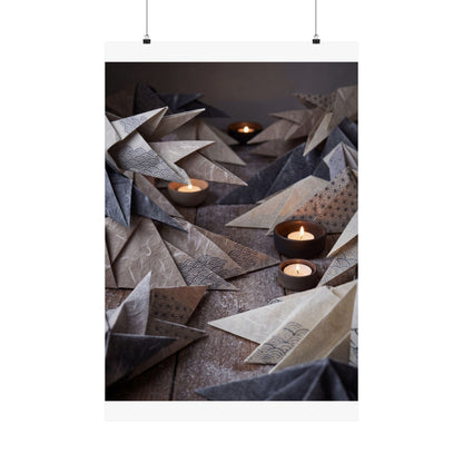 Elegant Paper Fold Wall Art Print - Japanese Pattern Japandi