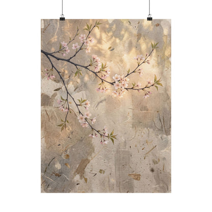 Warm Cherry Blossom Wall Art Print - Texture Japandi