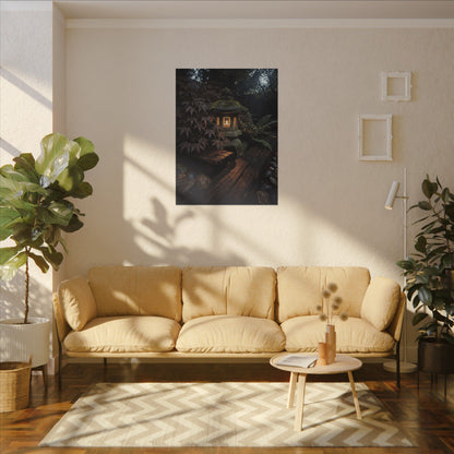 Moody Moonlit Garden Canvas Art - Shadow Zen Dark Japandi