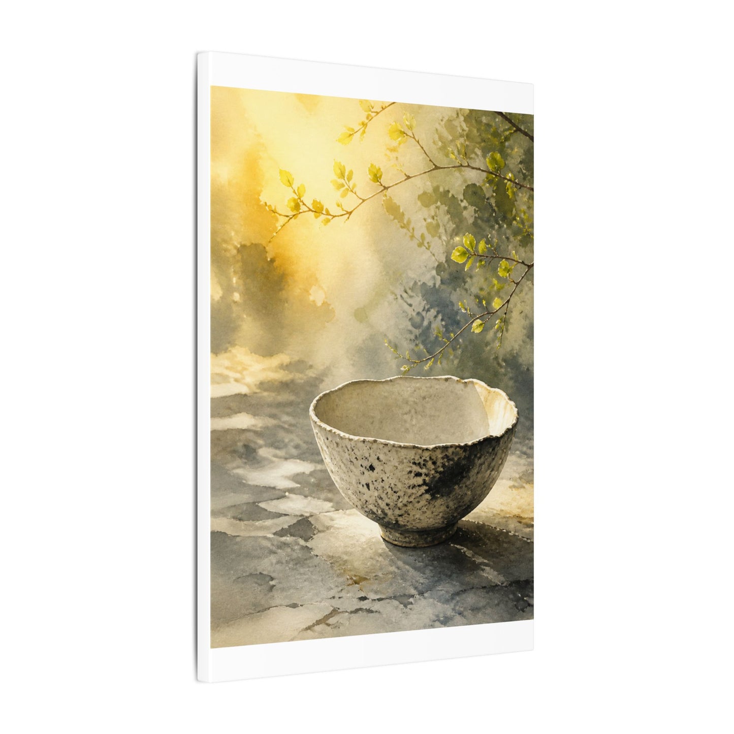Cozy Ceramic Bowl Canvas Art - Watercolor Japandi