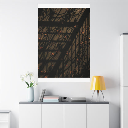 Shadow Play Canvas Art | Autumn Dark Japandi Moody Minimal Art