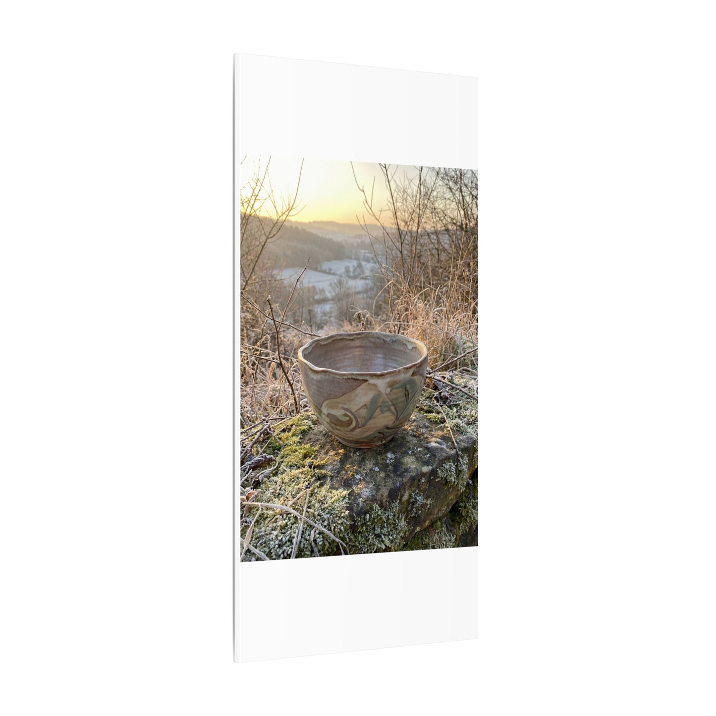 Golden Hour Ceramic Bowl Canvas Art - Japandi Shibui
