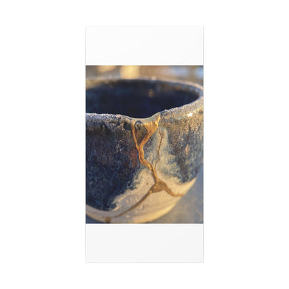 Winter Ceramic Bowl Gold Vein Canvas Art | Healing Decor