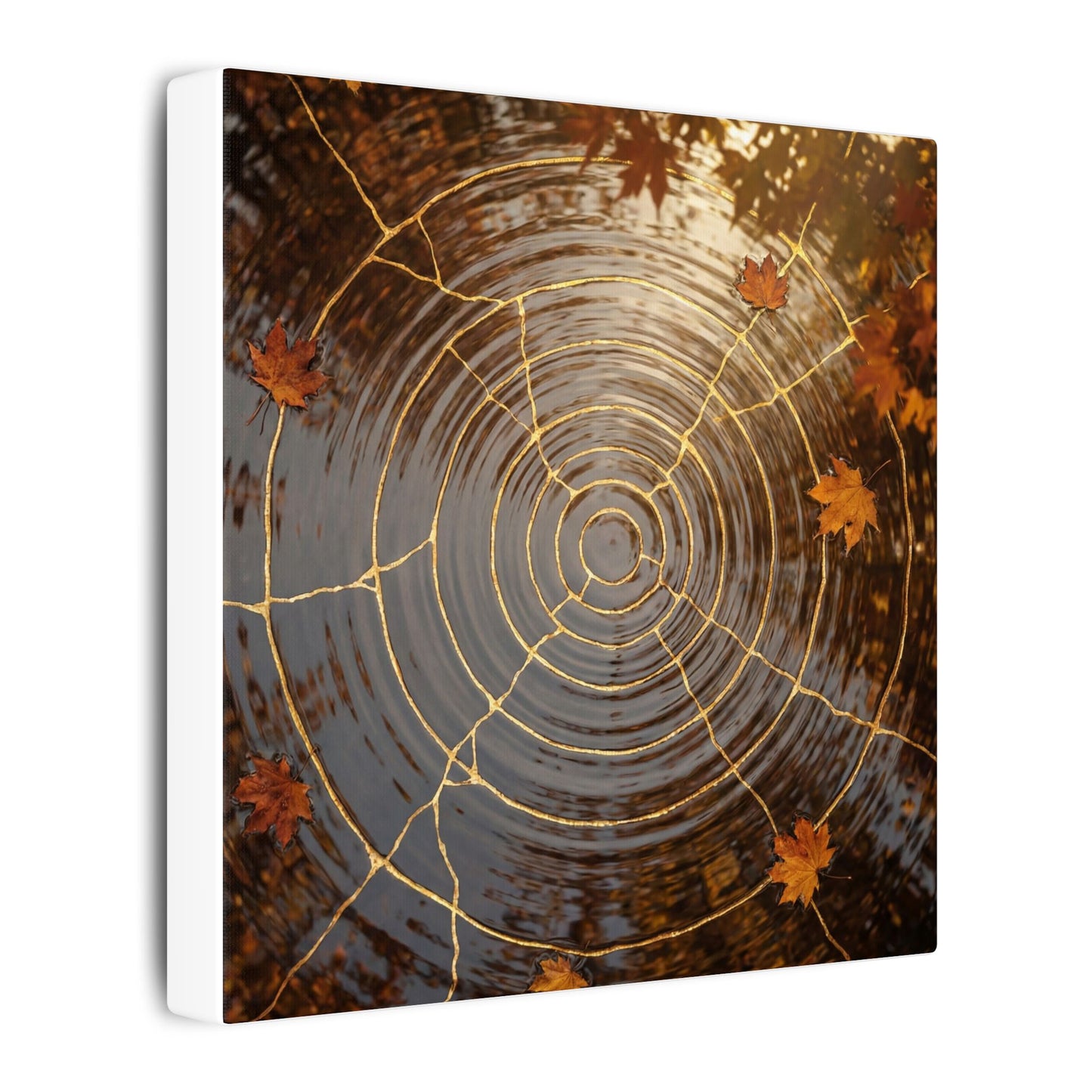 Artful Water Ripple Canvas Art - Gold Vein Kintsugi