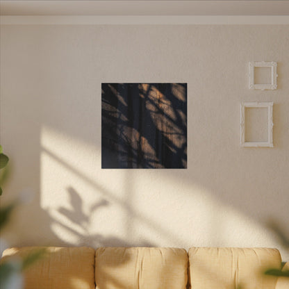 Dark Japandi Shadow Play in Golden Hour | Shadow Zen Canvas Art