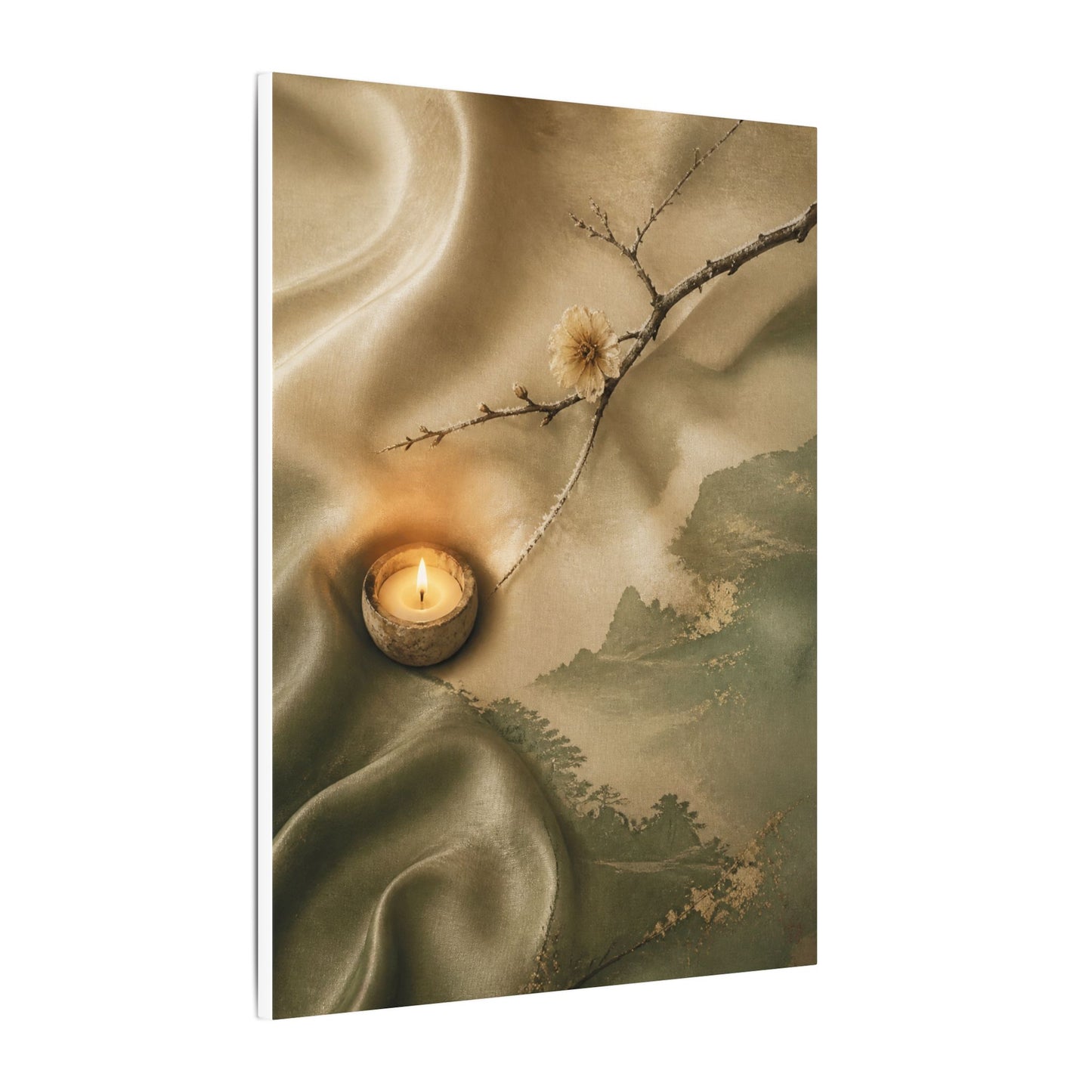 Silk Drape Japanese Pattern Canvas Art | Warm Japandi Art