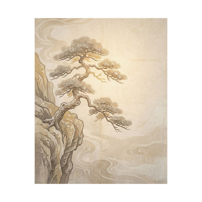 Golden Hour Pine Tree Wall Art Print - Japandi Shibui