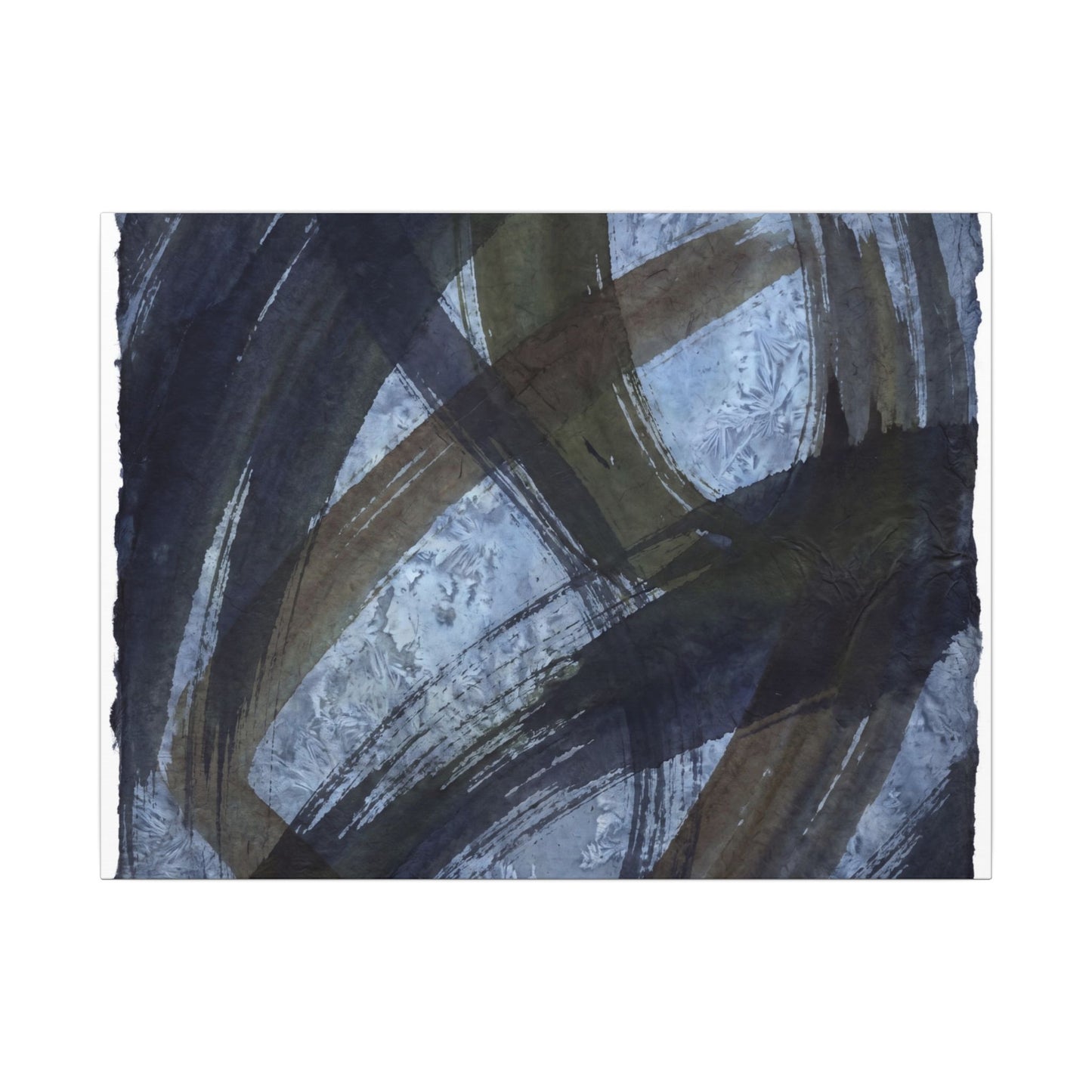 Ink Brushstroke Canvas Art | Winter Dark Japandi Shadow Zen Art Art Print