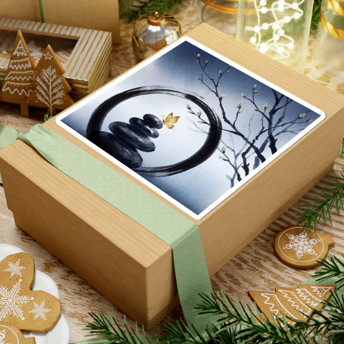 Dawn River Stones Sticker - Zen Datsuzoku Art Print