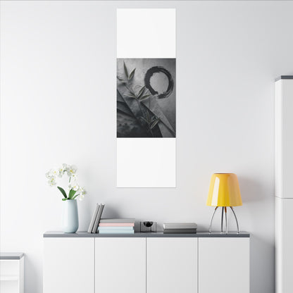 Winter Paper Fold Enso Canvas Art | Serene Decor