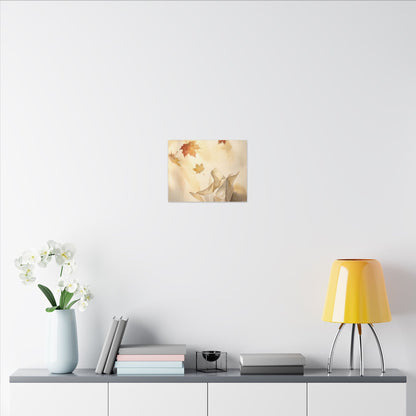 Japandi Paper Fold in Golden Hour | Watercolor Canvas Art