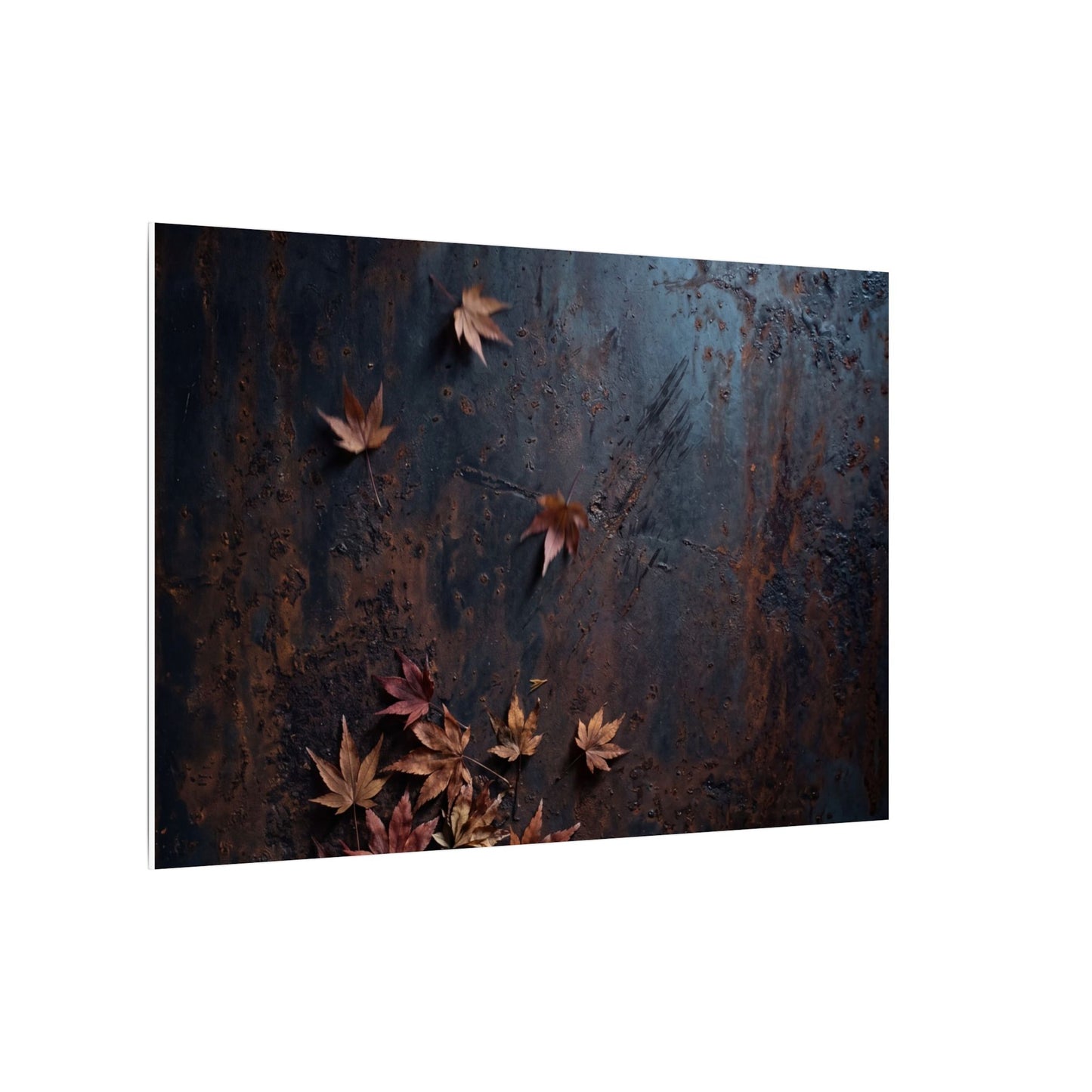 Moonlight Rust Patina Canvas Art - Dark Japandi Mono No Aware