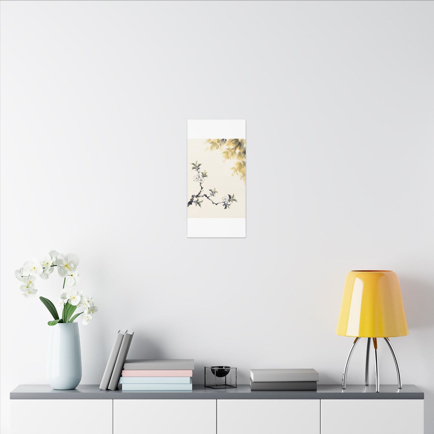Kanso Cherry Blossom Canvas Art - Zen Sumi E
