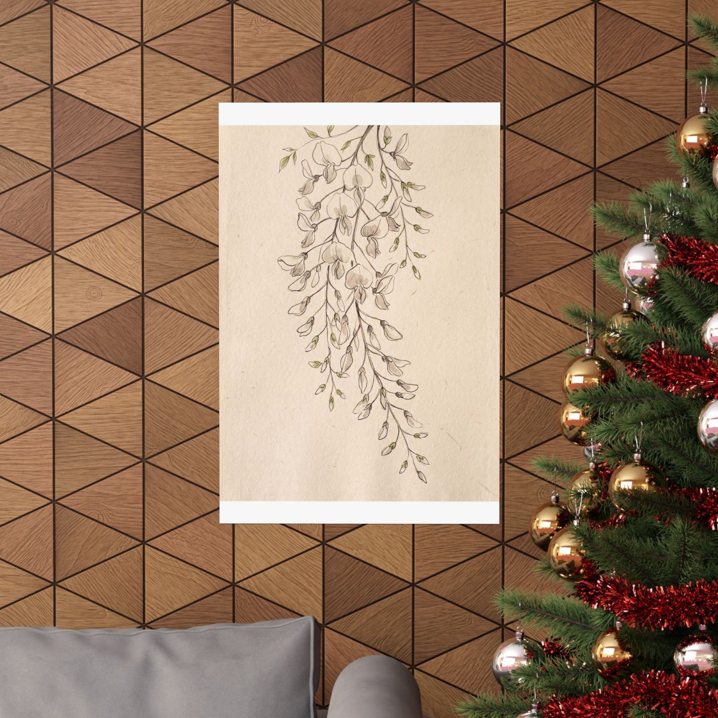 Golden Hour Wisteria Wall Art Print - Japandi Seijaku
