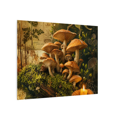 Spring Wild Mushrooms Herbarium Canvas Art | Earthy Decor