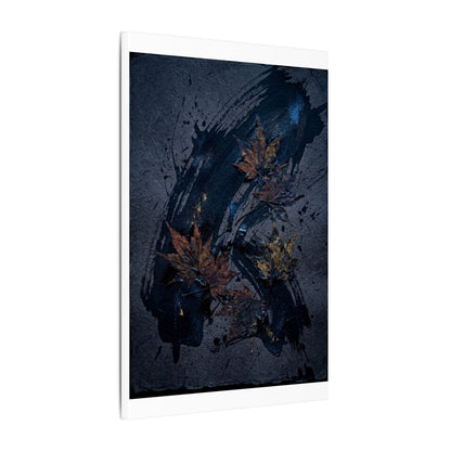 Sophisticated Ink Brushstroke Canvas Art - Dark Texture Dark Japandi