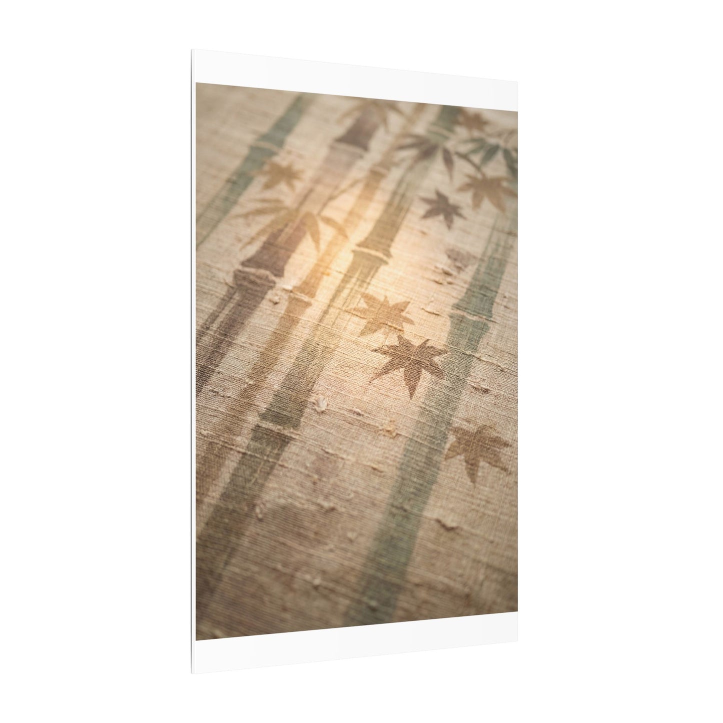 Autumn Bamboo Grove Japanese Pattern Canvas Art | Neutral Decor