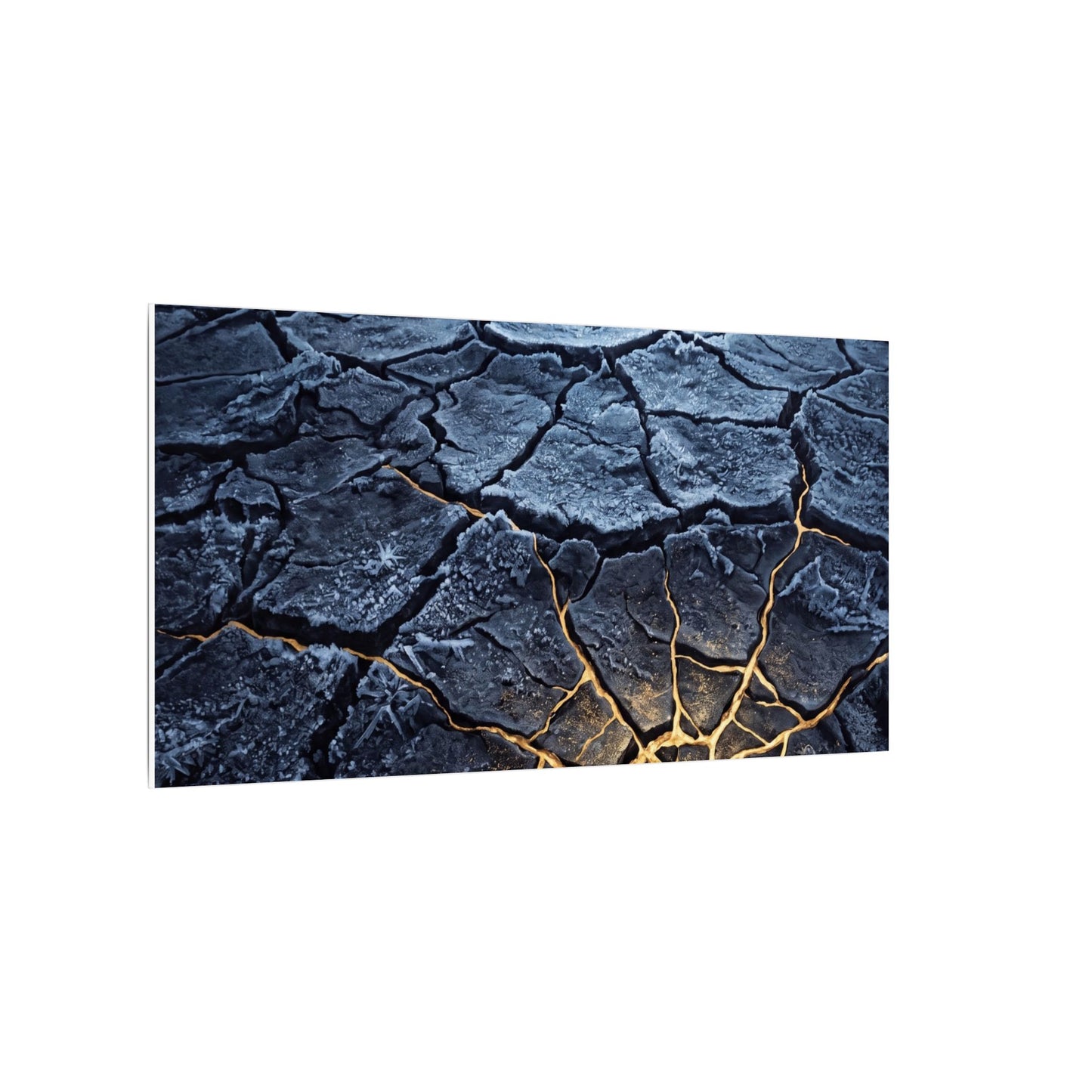 Moonlight Cracked Earth Canvas Art - Kintsugi Mono No Aware