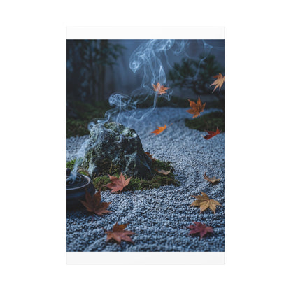 Autumn Incense Smoke Karesansui Canvas Art | Calm Decor