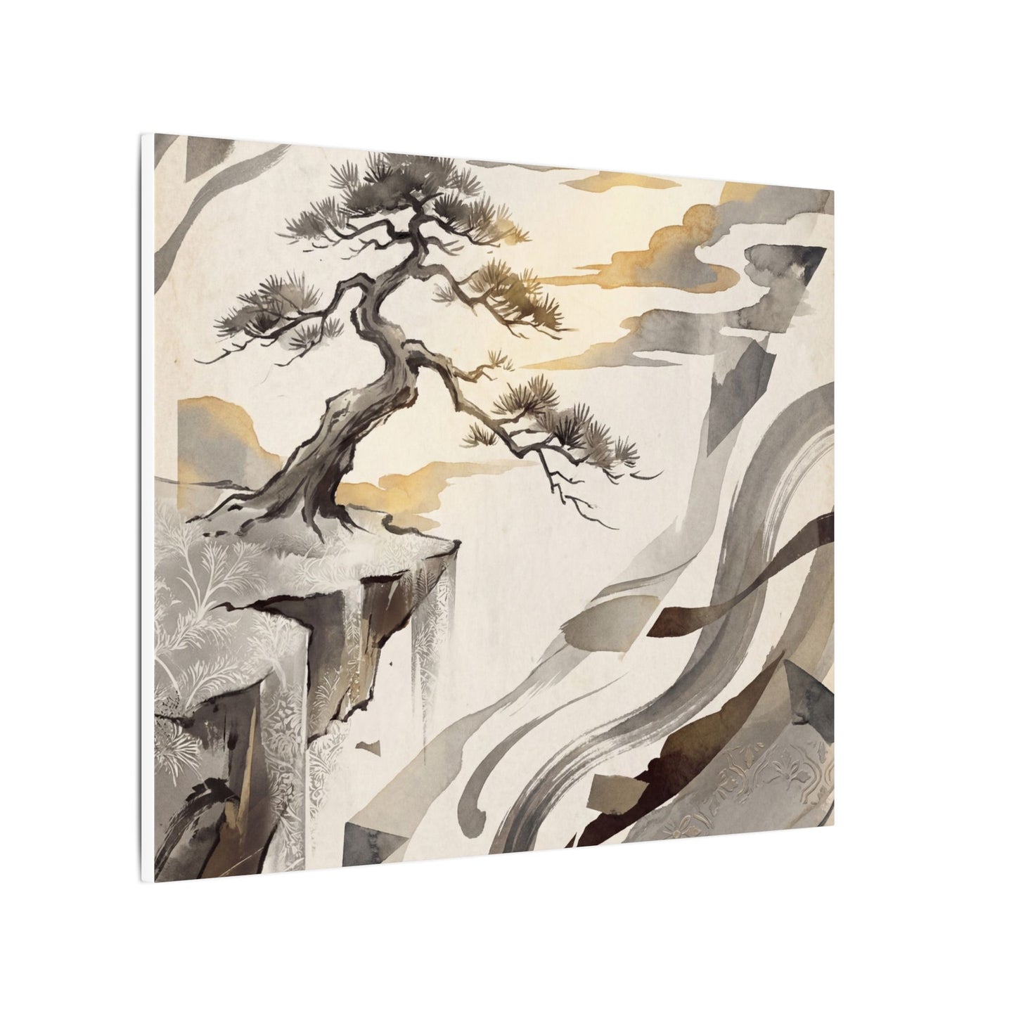 Golden Hour Pine Tree Canvas Art - Japandi Seijaku