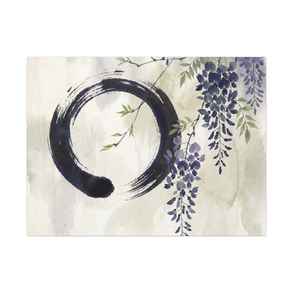 Wisteria Enso Canvas Art | Serene Zen Art