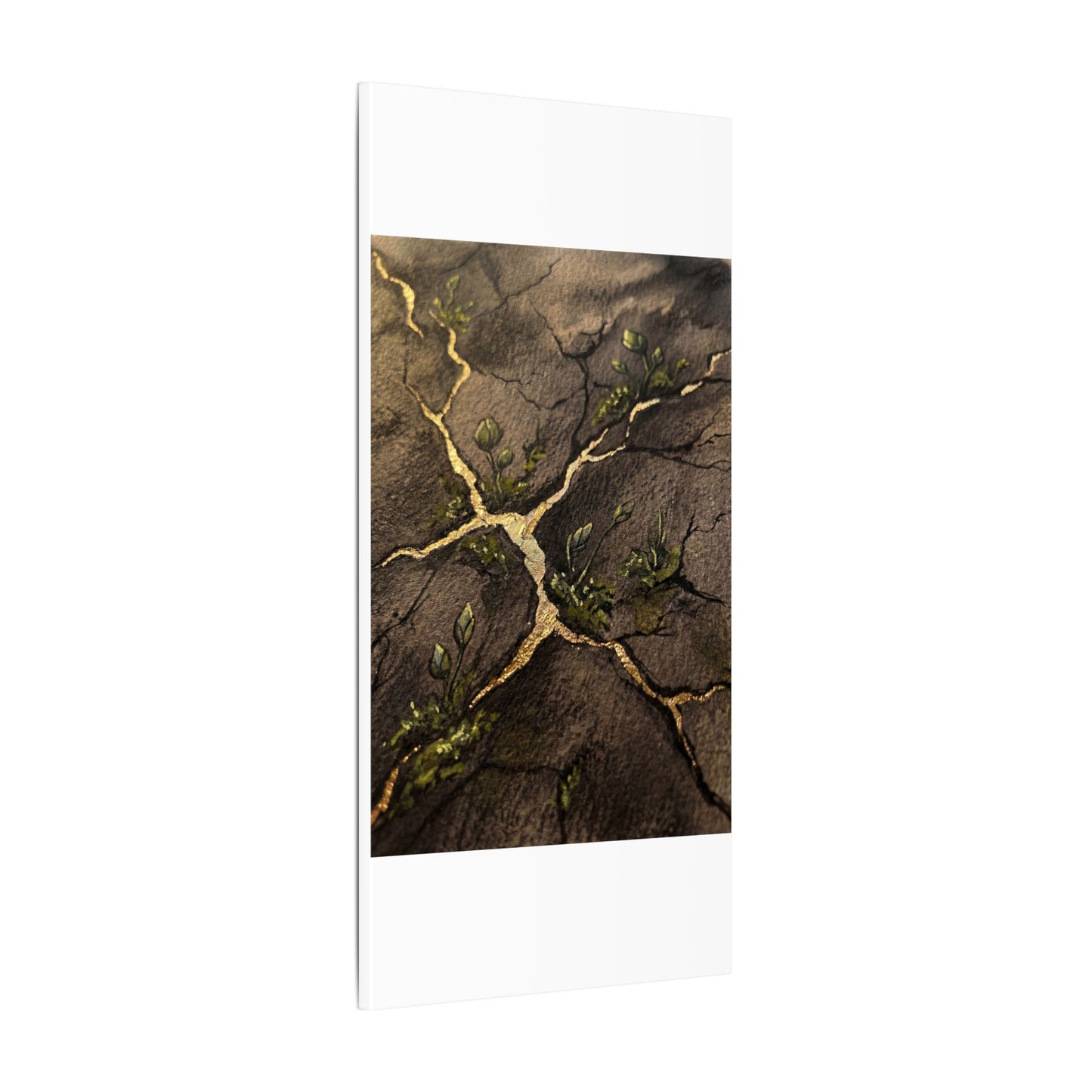 Spring Cracked Earth Charcoal Ink Canvas Art | Luxurious Decor