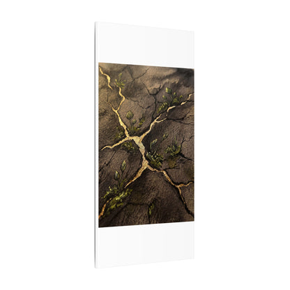 Spring Cracked Earth Charcoal Ink Canvas Art | Luxurious Decor