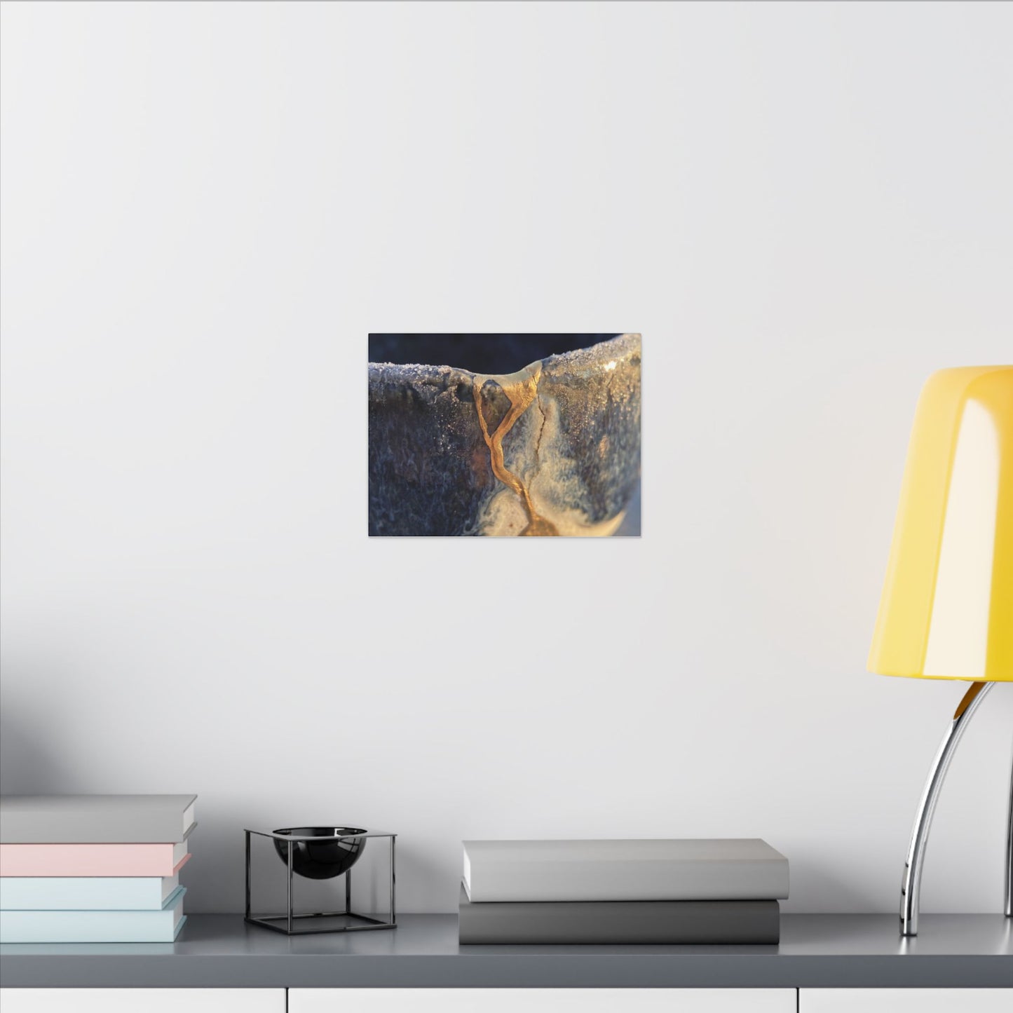 Winter Ceramic Bowl Gold Vein Canvas Art | Healing Decor