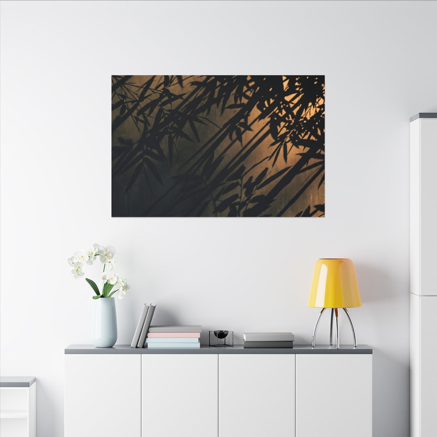 Sophisticated Shadow Play Canvas Art - Shadow Zen Dark Japandi
