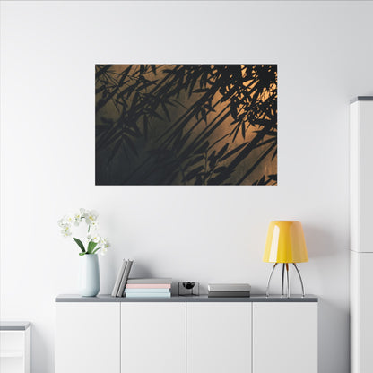 Sophisticated Shadow Play Canvas Art - Shadow Zen Dark Japandi