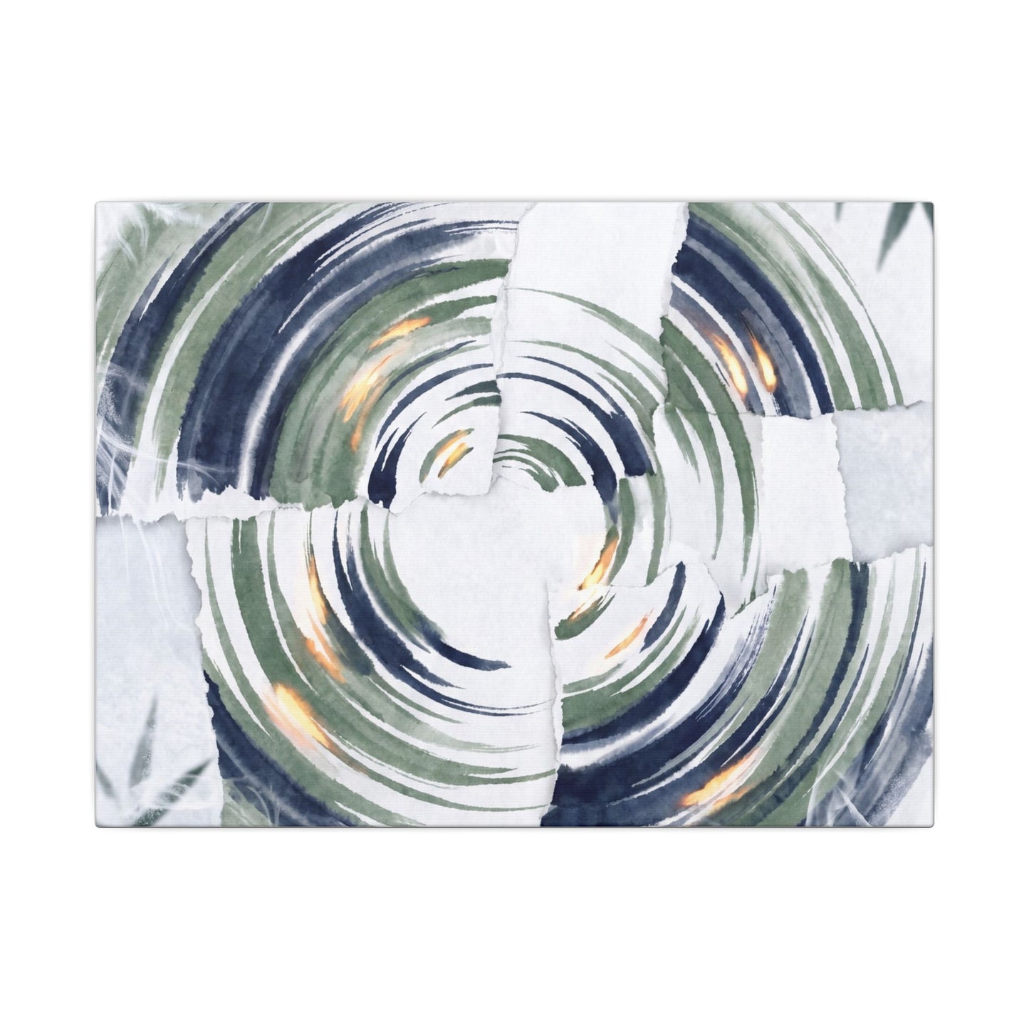 Winter Water Ripple Sumi E Canvas Art | Peaceful Decor
