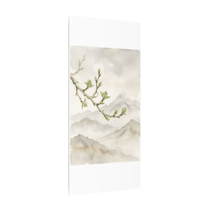 Spring Mountain Mist Watercolor Canvas Art | Cozy Decor
