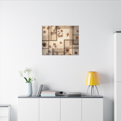 Shoji Screen Japanese Pattern Canvas Art | Neutral Japandi Art