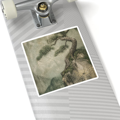 Pine Tree Texture Sticker | Warm Japandi Art