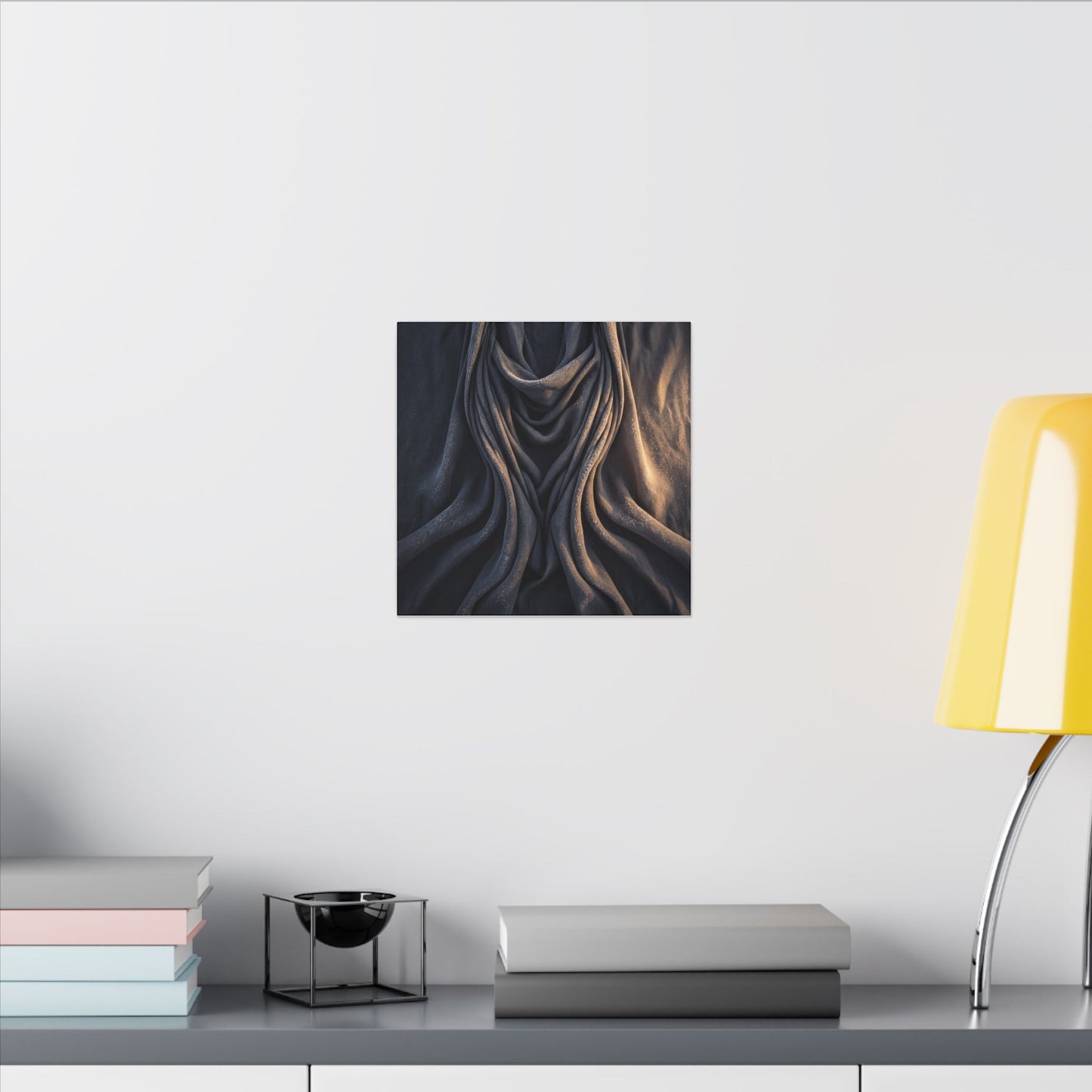 Moody Silk Drape Canvas Art - Shadow Zen Dark Japandi
