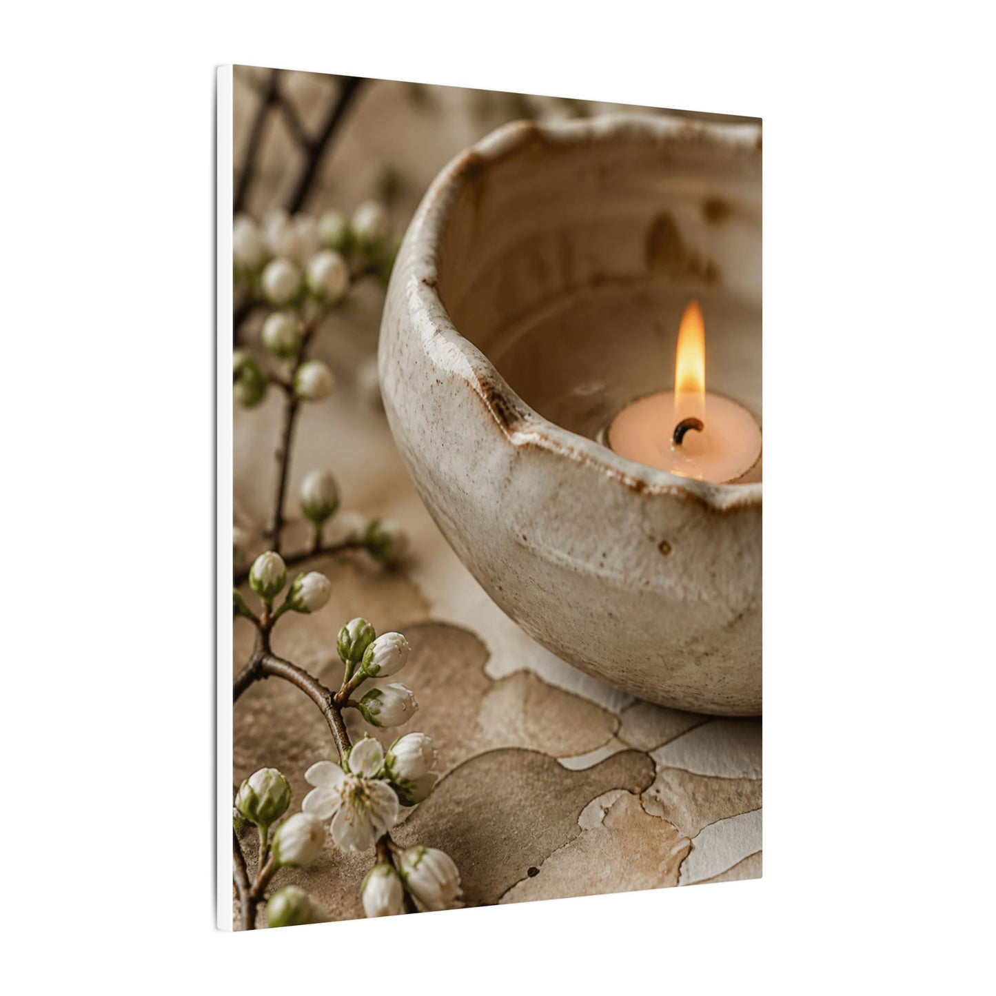 Kanso Ceramic Bowl Canvas Art - Japandi Watercolor