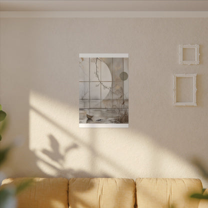 Winter Shoji Screen Japanese Pattern Canvas Art | Elegant Decor