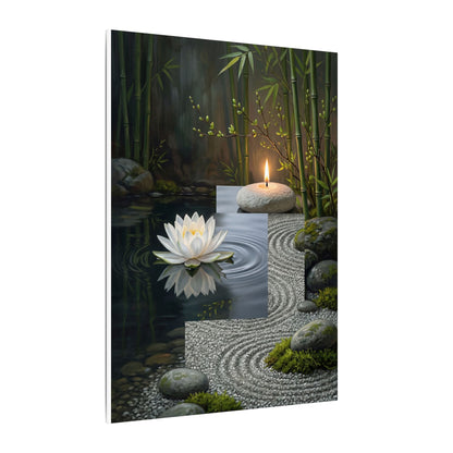 Candlelight Lotus Flower Canvas Art - Zen Kanso