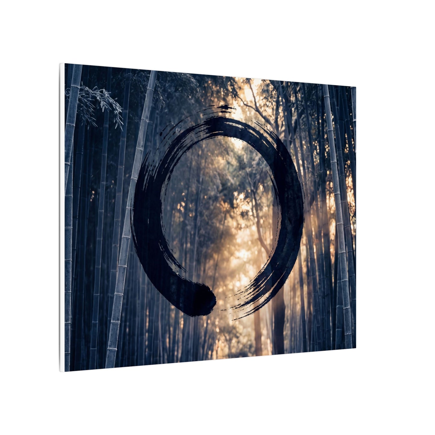 Bamboo Grove Canvas Art | Winter Zen Enso Art