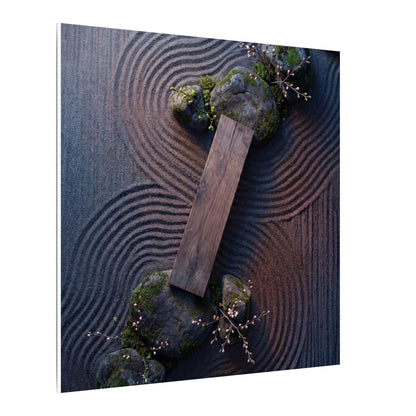 Spring Rock Garden Moody Minimal Canvas Art | Atmospheric Decor